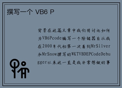 撰写一个 VB6 P